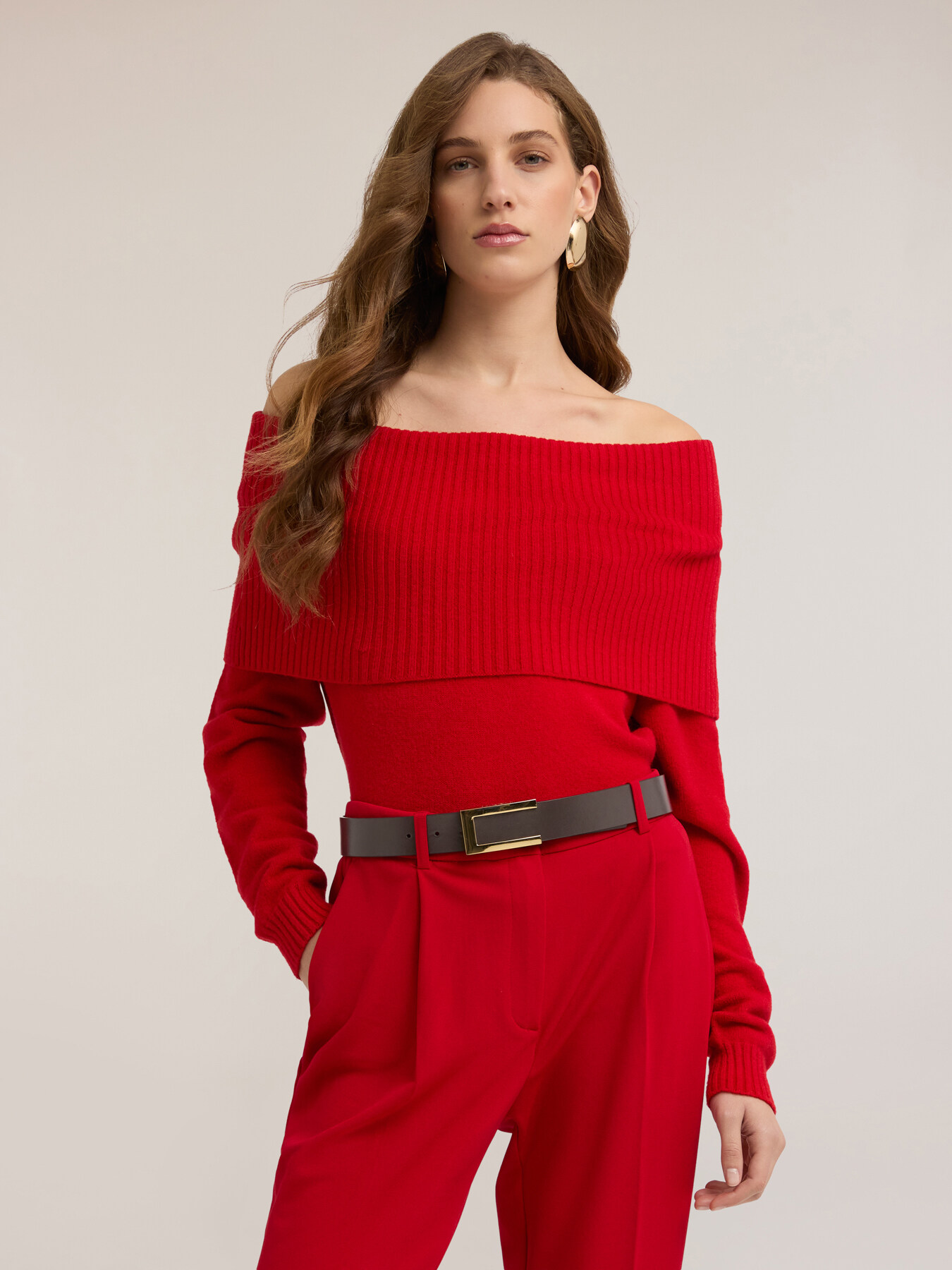 Off-Shoulder-Pullover aus Viskose-Mischgewebe image number 0