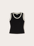 Top with knit borders image number 4