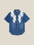 Chemise en jean avec broderie florale image number 3