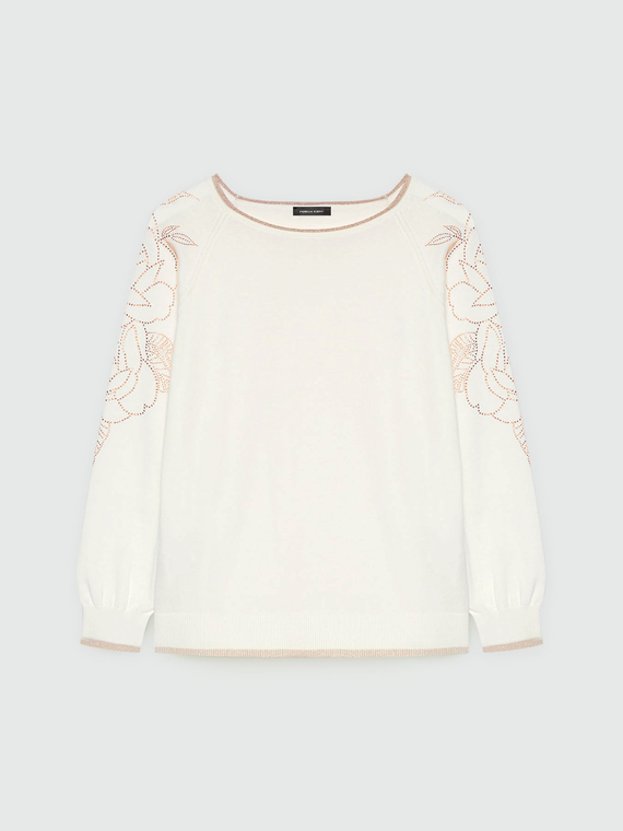 Pullover mit Blumenstickerei
