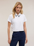 T-shirt with stone-embroidered collar image number 2