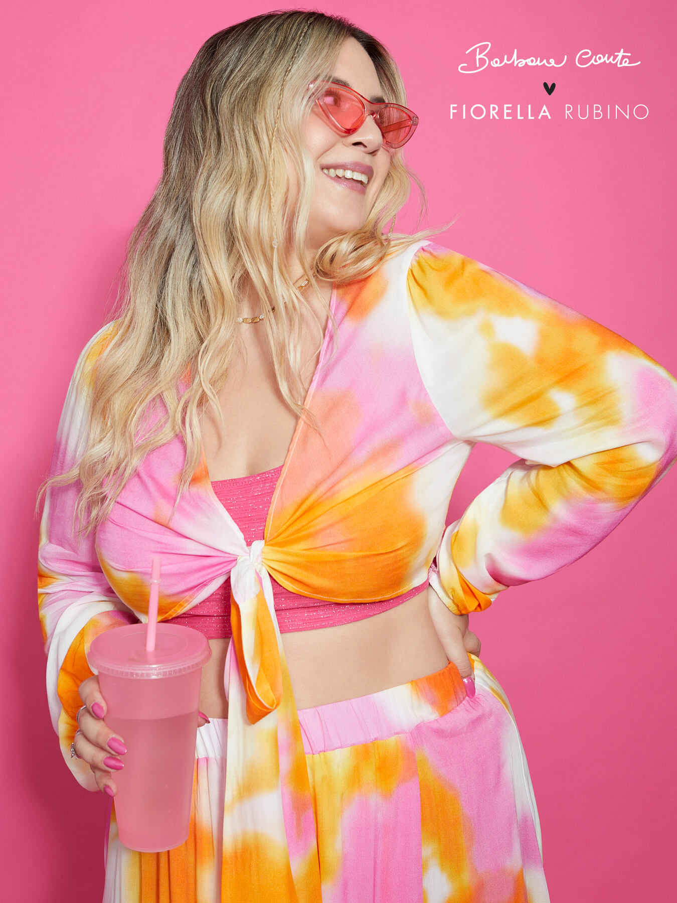 Tie dye print blouse with knot image number 0