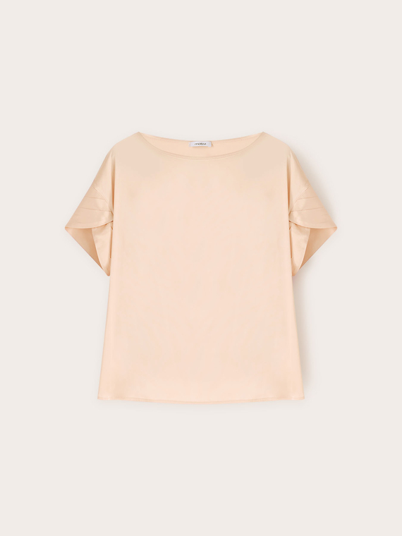 Blusa con maniche a petalo