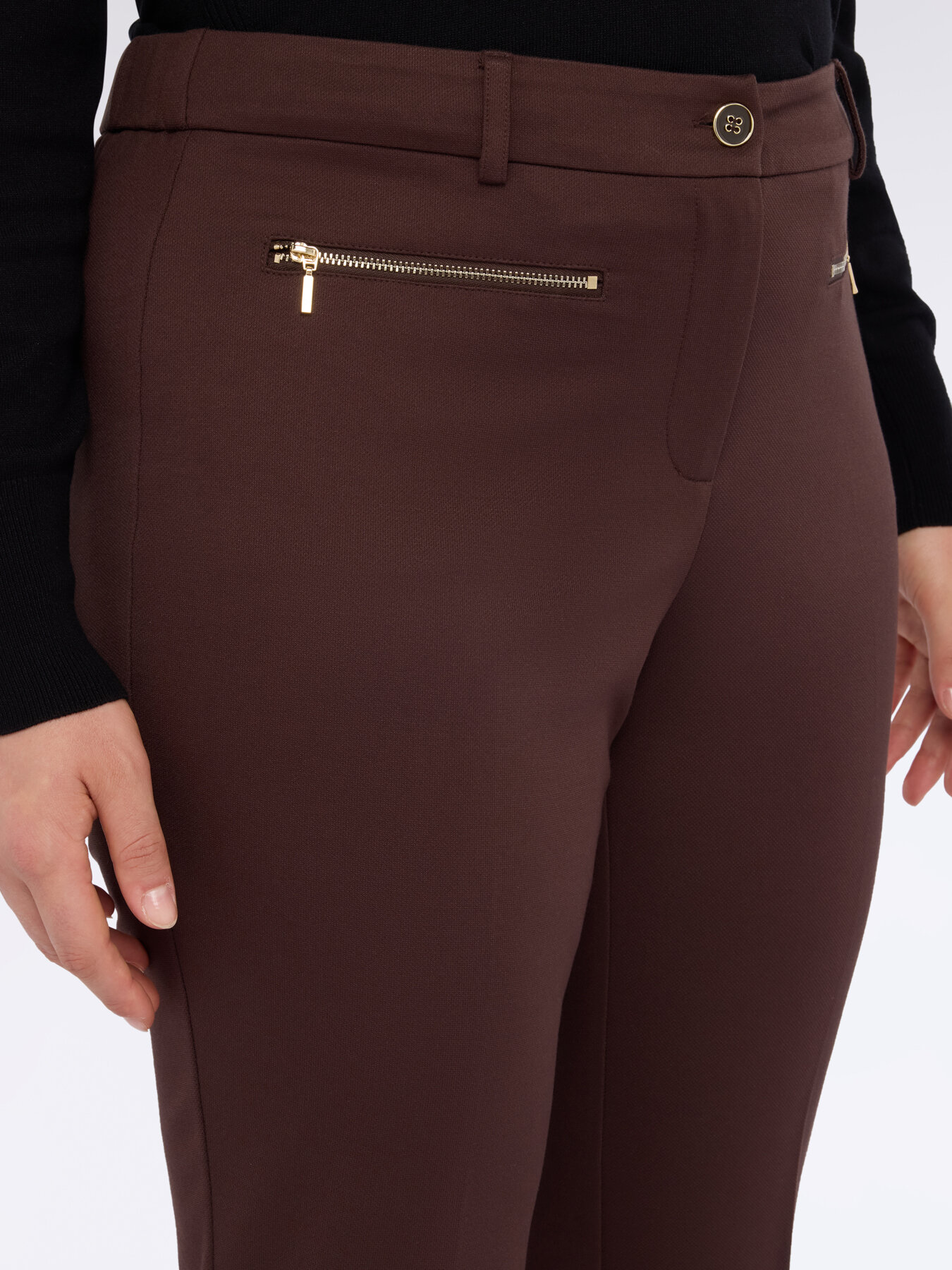 Pantaloni kick flare in Punto Milano con zip image number 3