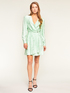 Jacquard satin wraparound dress image number 0