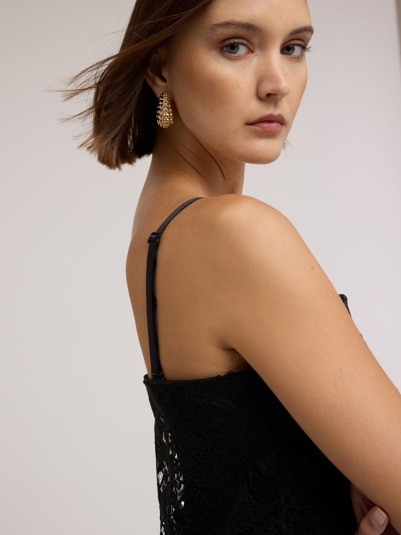 Perforated lace minidress image number 3