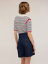 Maglia effetto crochet a righe con bottoni image number 1