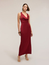 Rochie lungă din satin cu drapaj image number 2