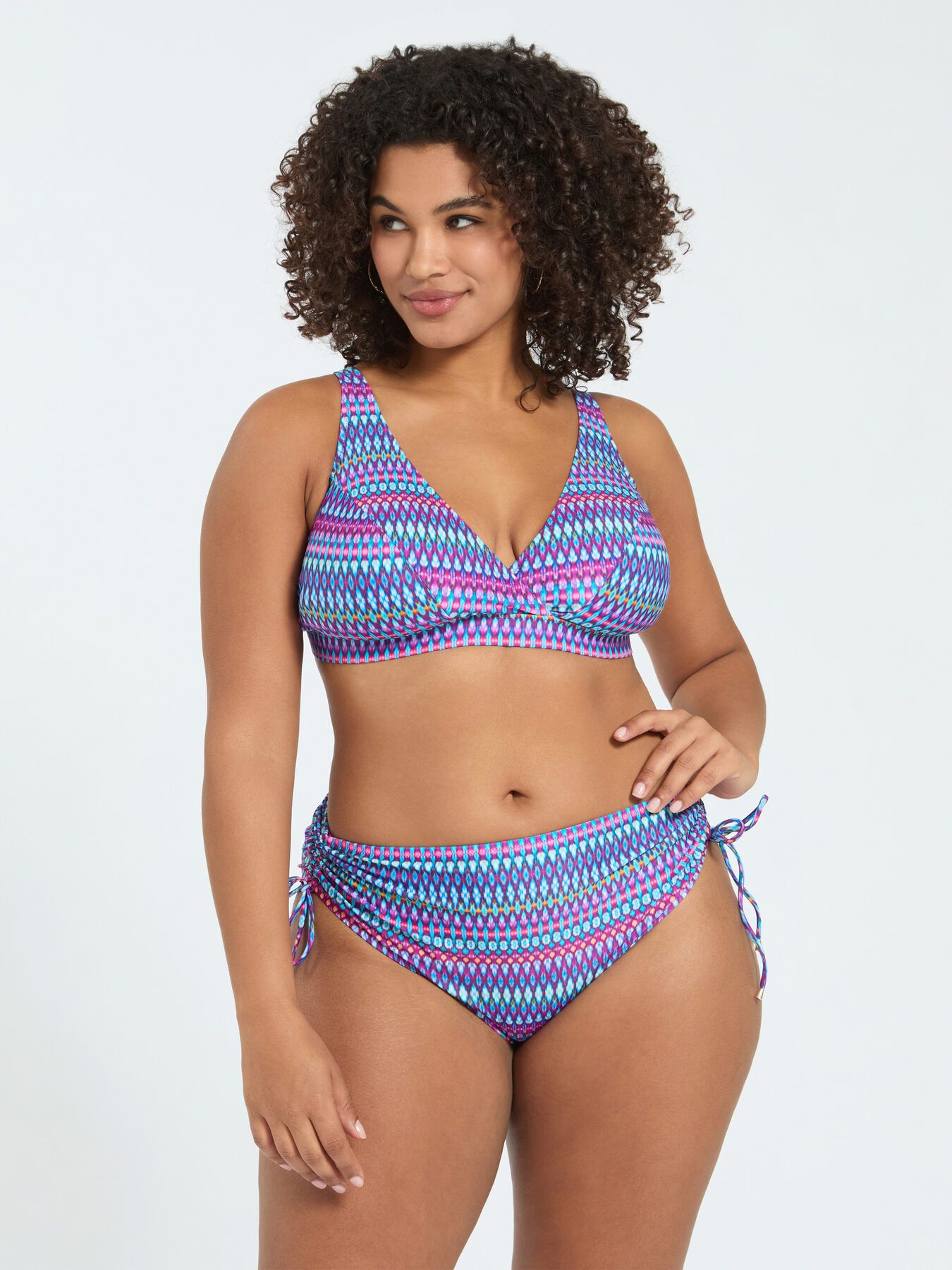 Bikini mit mehrfarbigem Print und B&auml;ndchen image number 3