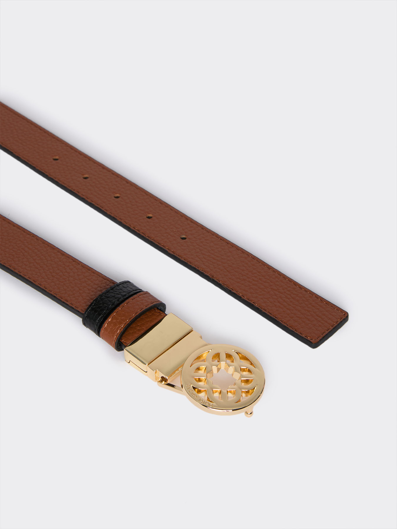 Cintura Monogram  reversibile in pelle image number 6