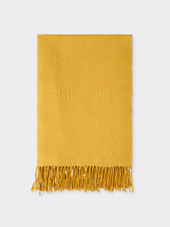 Scarf with embossed logo