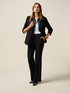 Wide-leg palazzo pants in enver satin image number 0