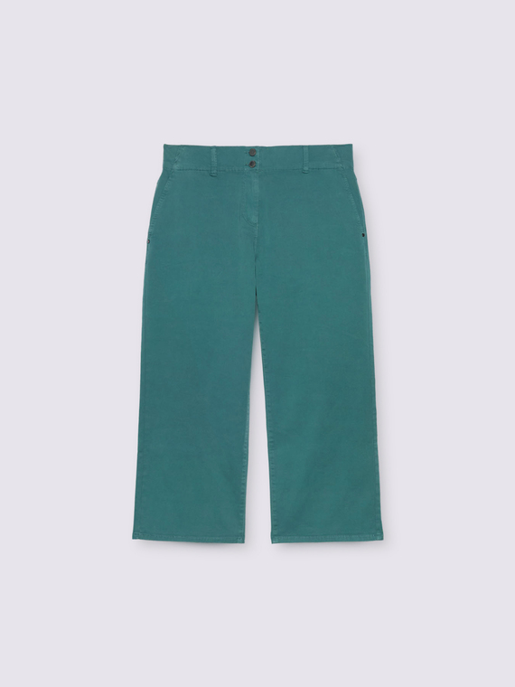 Cropped-Hose aus Baumwollmischung