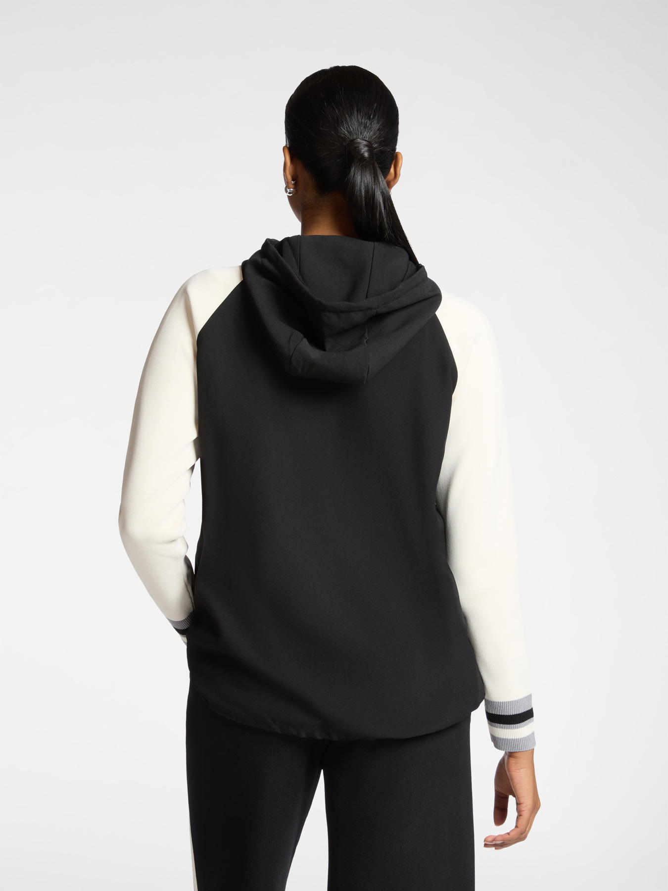 Cardigan misto viscosa con cappuccio e zip image number 1