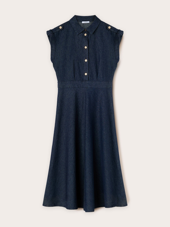 Robe chemisier en lyocell mélangé