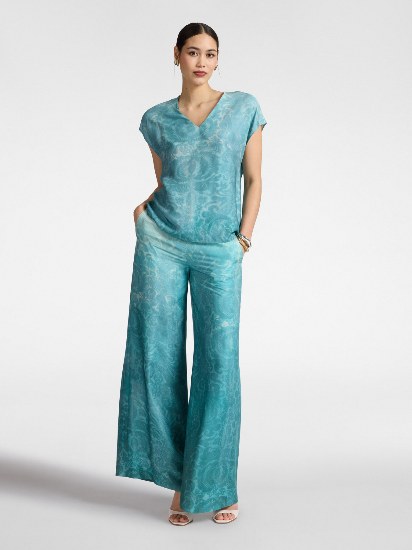 Pantaloni palazzo stampati image number 0