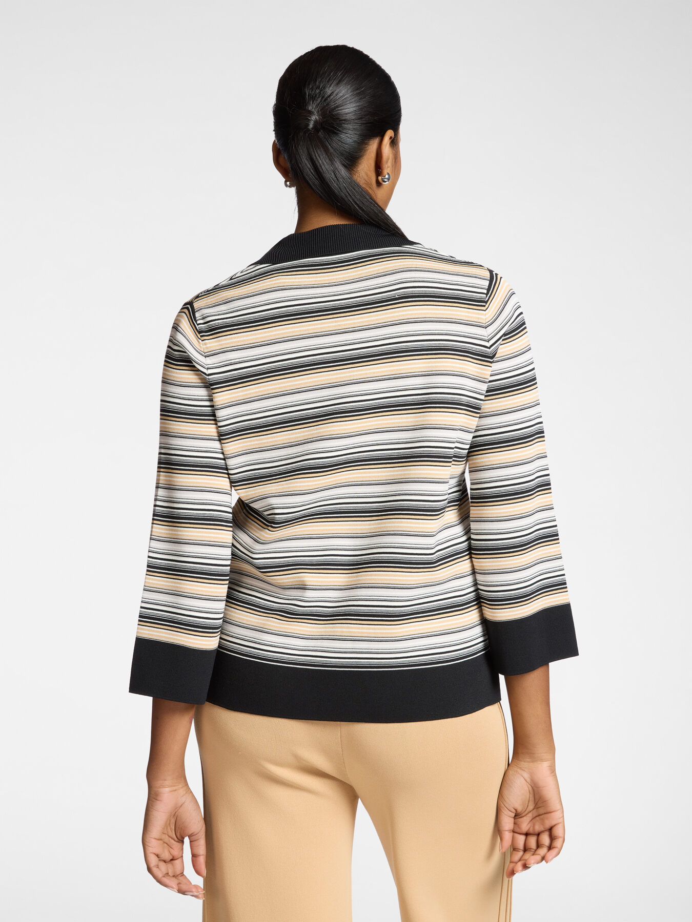 Maglia rigata misto viscosa image number 1