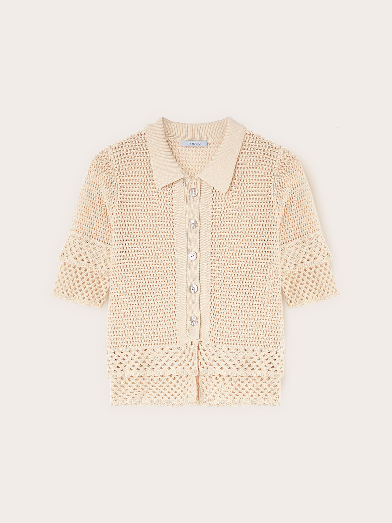 Openwork cardigan in fine knit image number 4