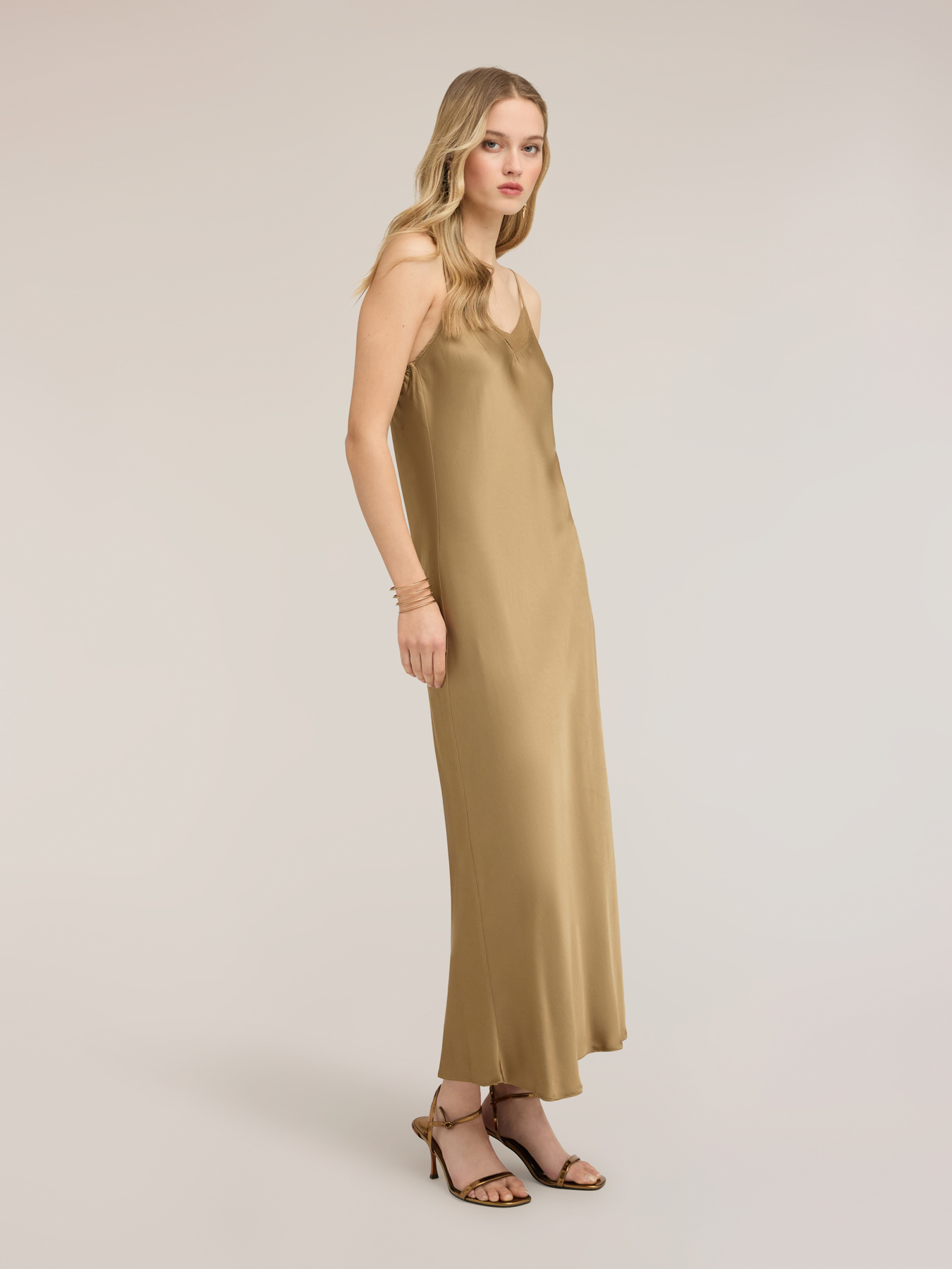 Rochie lungă lingerie din satin image number 2