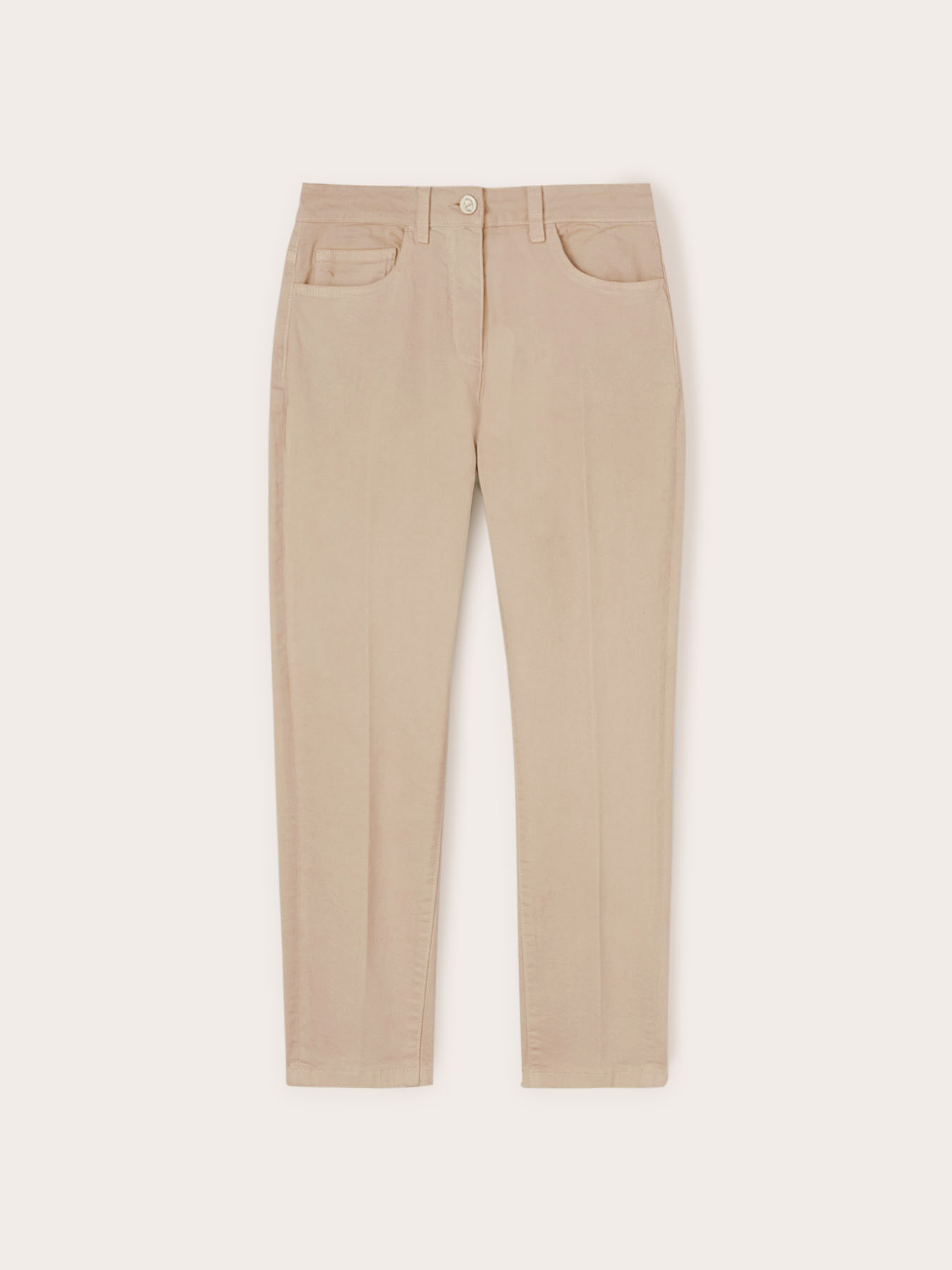 Pantaloni tip morcov din drill Rianne image number 4