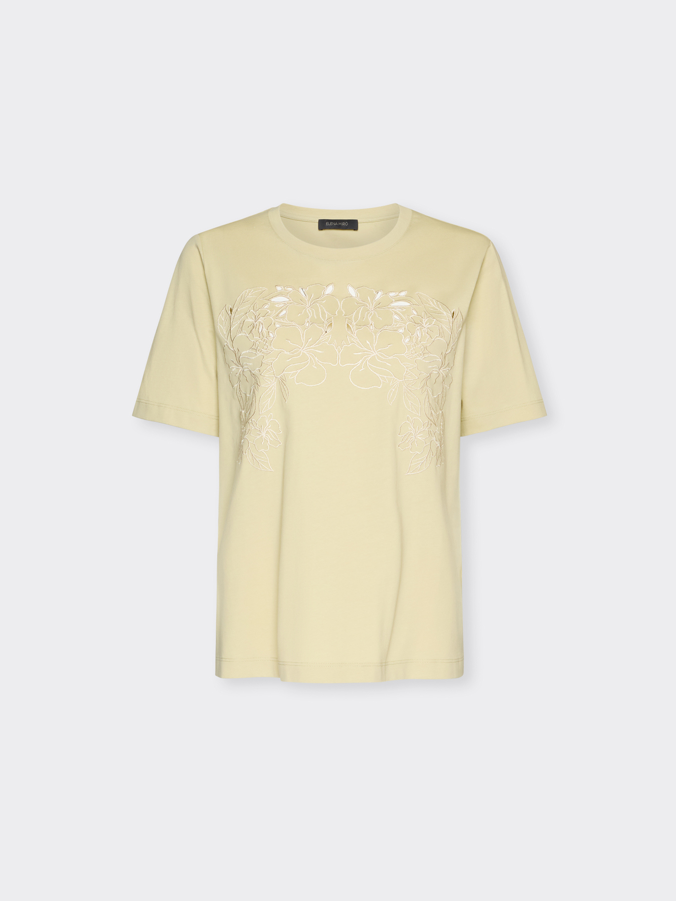T-shirt com bordado floral image number 4
