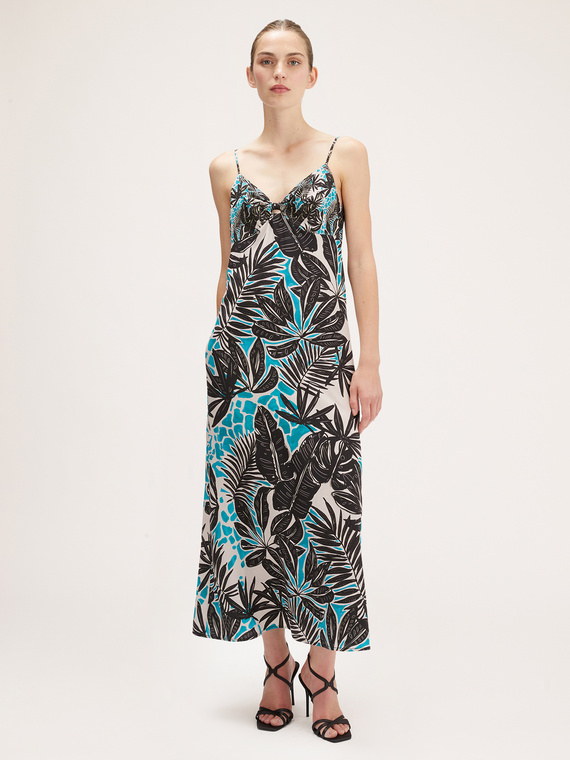 Vestito lungo fantasia tropical