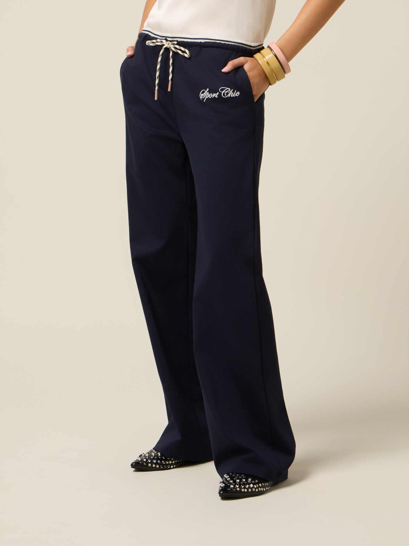 Joggers a palazzo in jersey image number 3