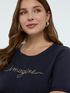 T-Shirt aus Baumwolle mit Crystal-Schriftzug image number 2