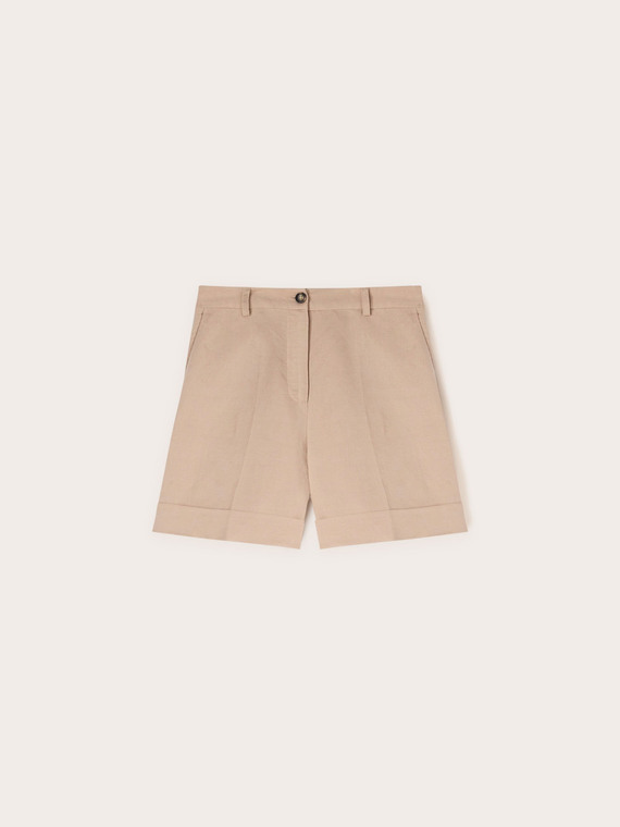 Pantalones cortos de lino y viscosa