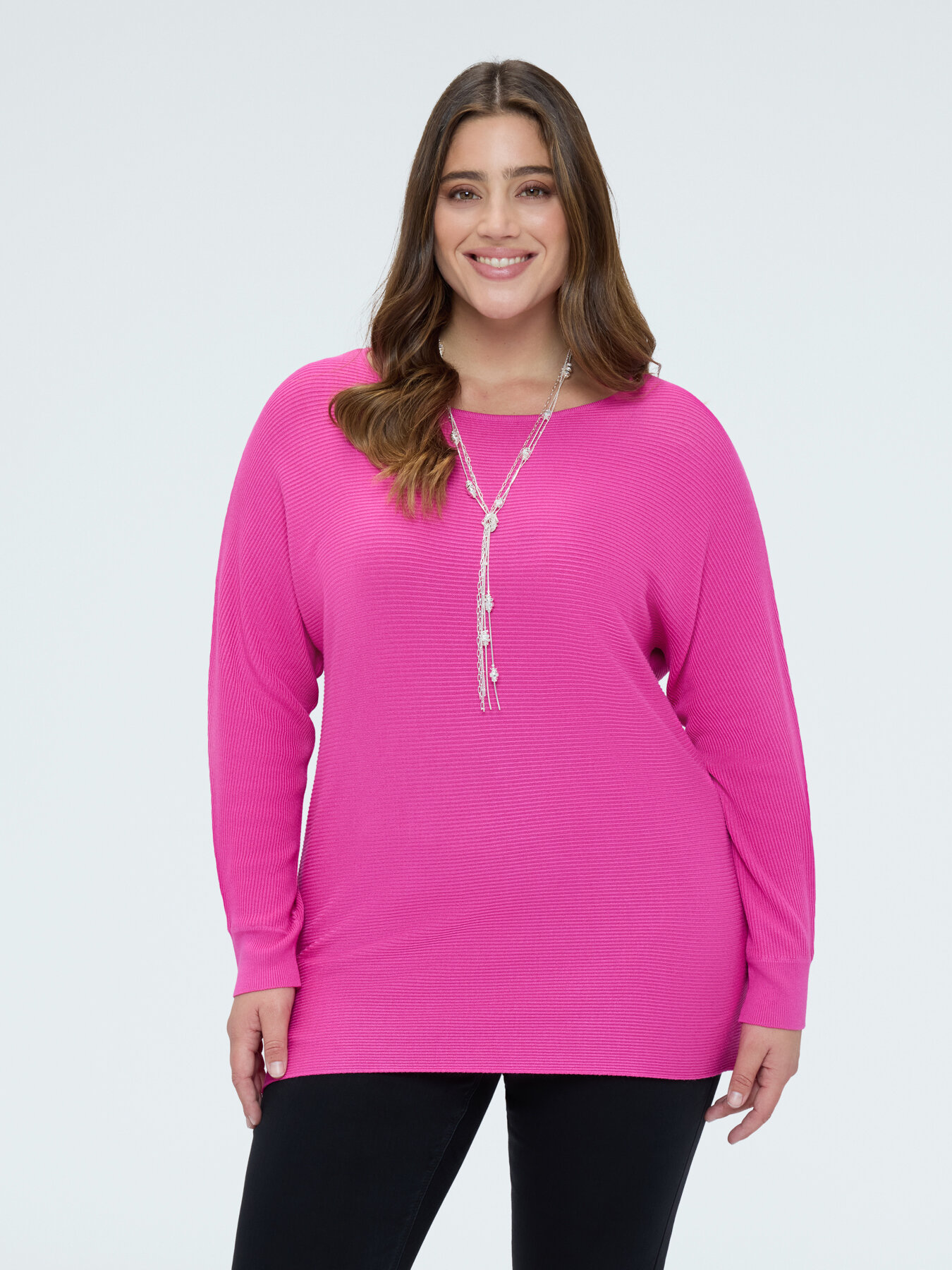 Ribbed sweater with kimono sleeves image number 2