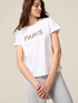 Jersey T-shirt with jewel appliqué image number 0