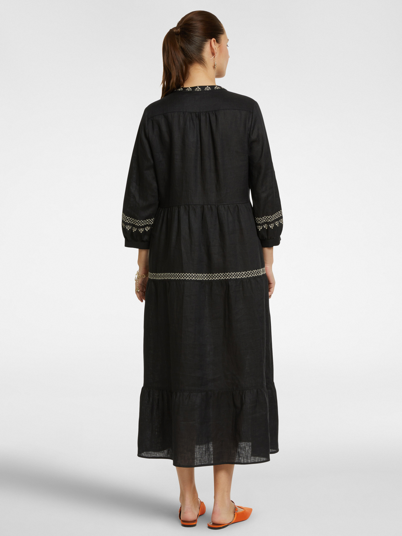 Embroidered linen dress image number 1