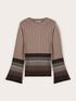 Rippenstrick-Pullover mit Glocken&auml;rmeln image number 4