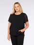 Jersey T-shirt with tulle and sequins image number 2