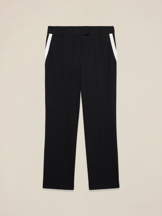 Pantaloni regular con profili a contrasto