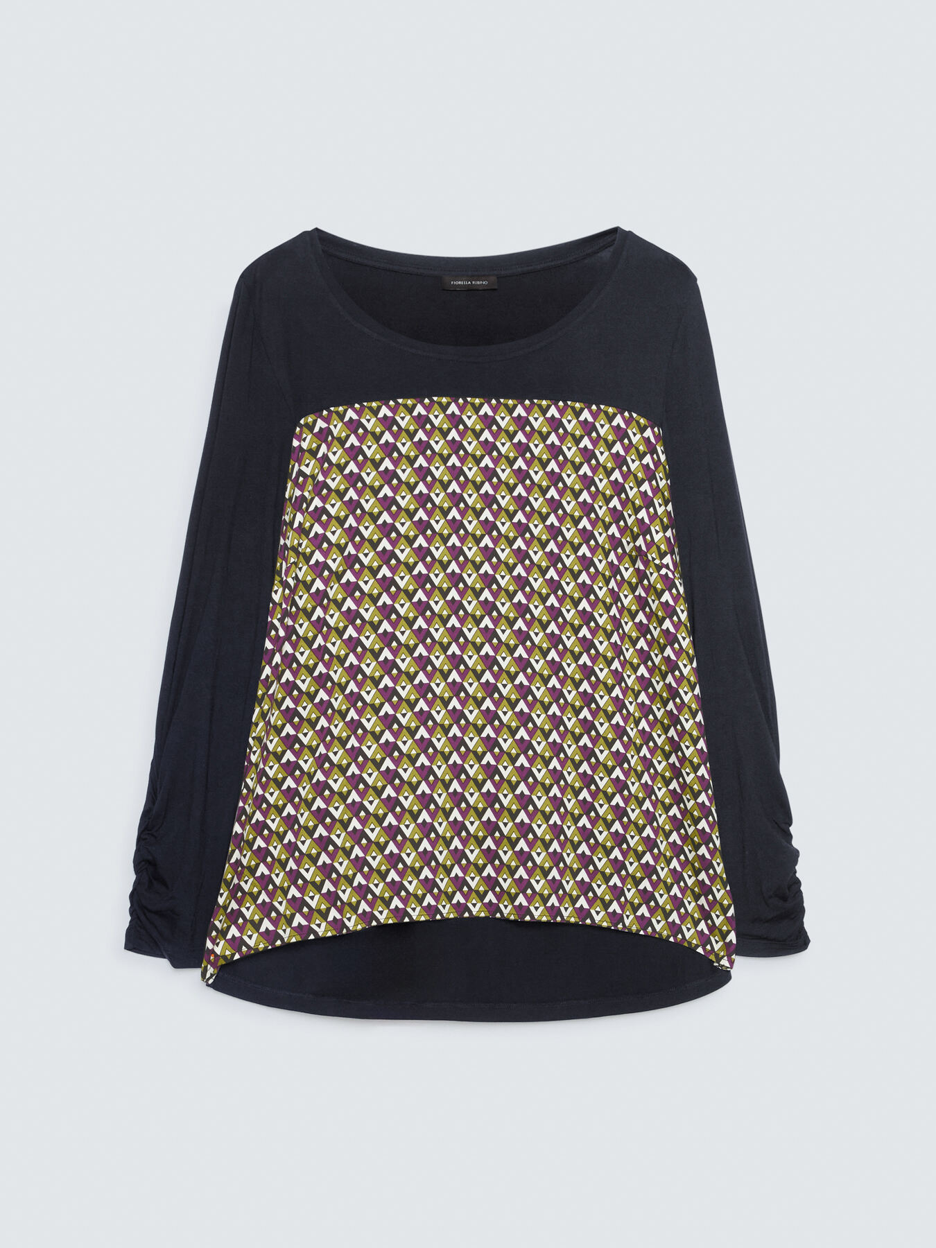 T-shirt bimaterica con stampa optical image number 4