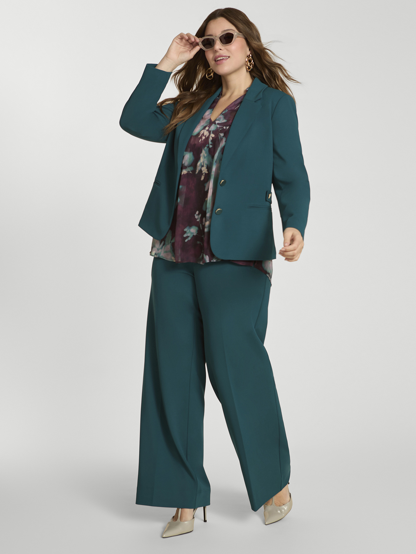 Blazer cropped in tessuto stretch image number 0