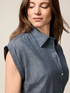 Bluse aus Leinen-Mischgewebe in Denim-Optik image number 2