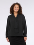 Blusa in georgette con micro punti luce e fiocco image number 0