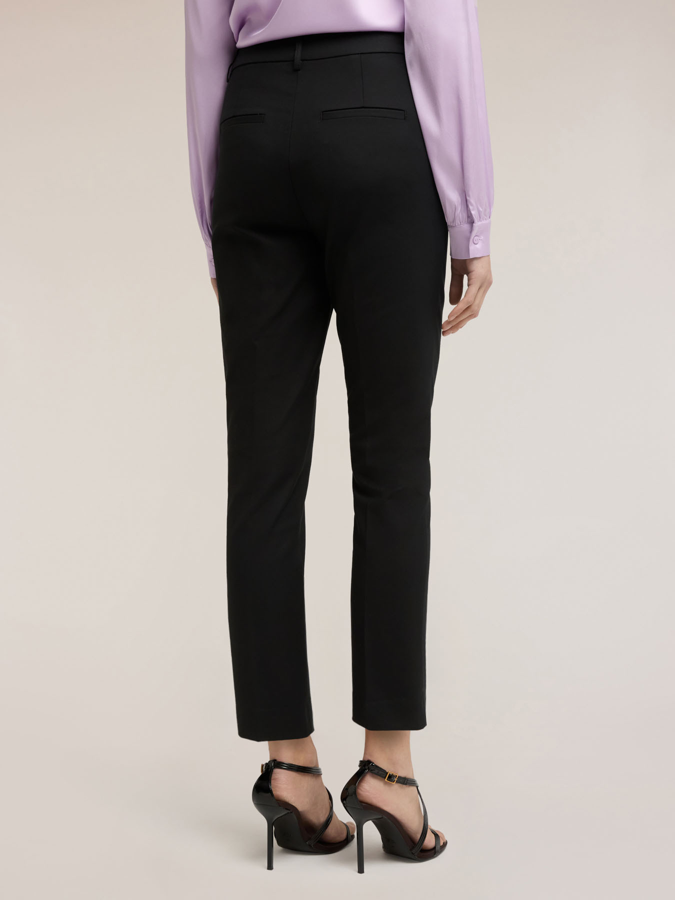 Regular fit cotton viscose blend trousers image number 1
