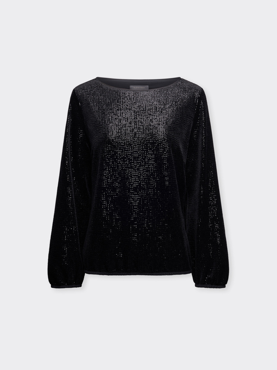 Blusa in ciniglia laminata