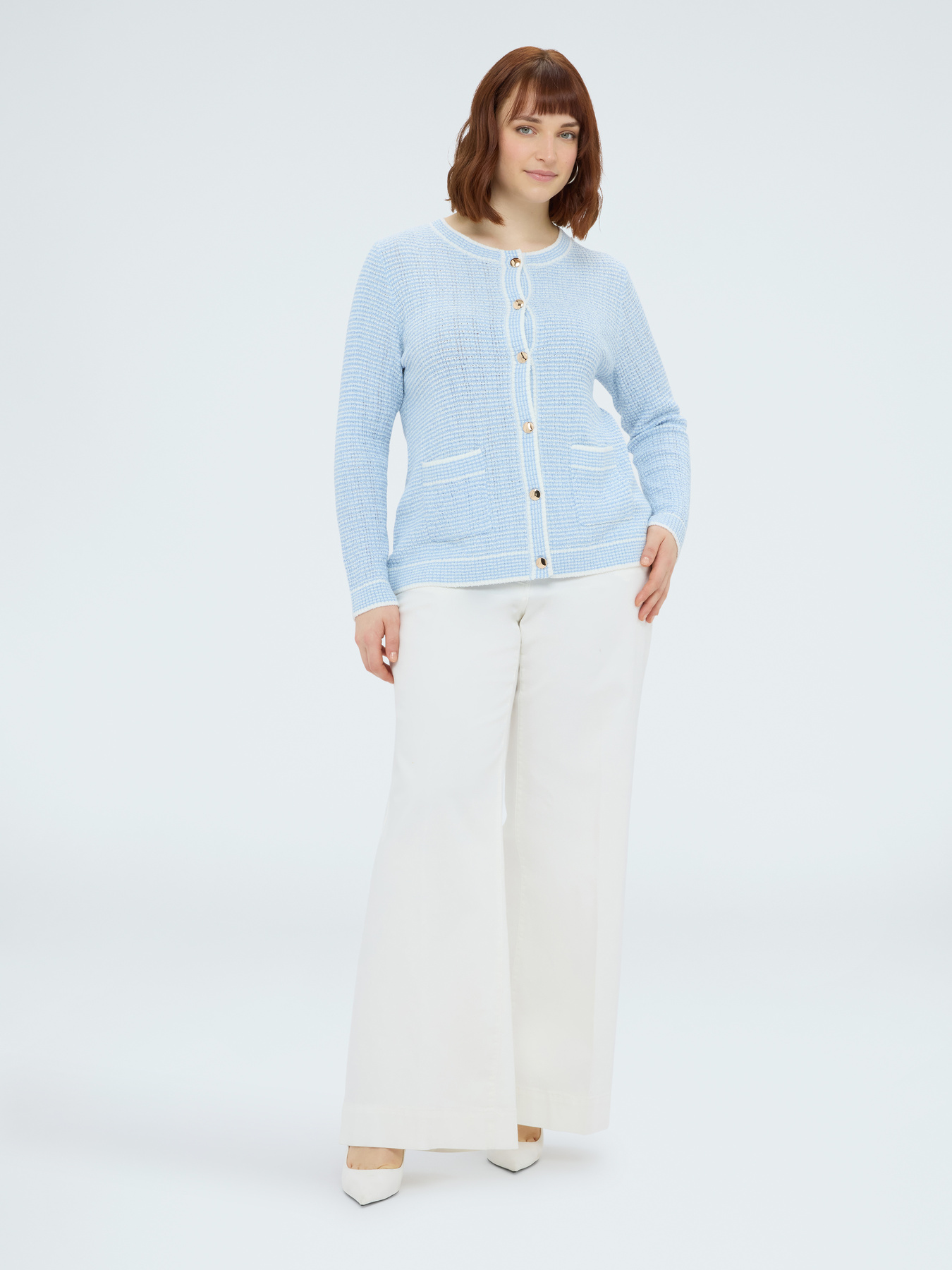 Cardigan in maglia lavorata a righe image number 2