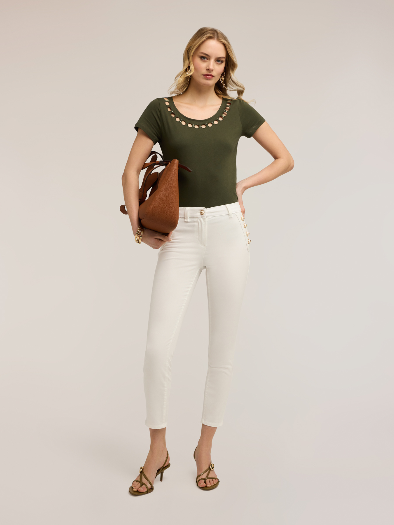 T-shirt with cut-out details image number 3