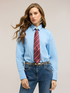 Poplin shirt with tie image number 3