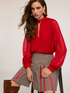 Chiffon blouse with metallic detail image number 3