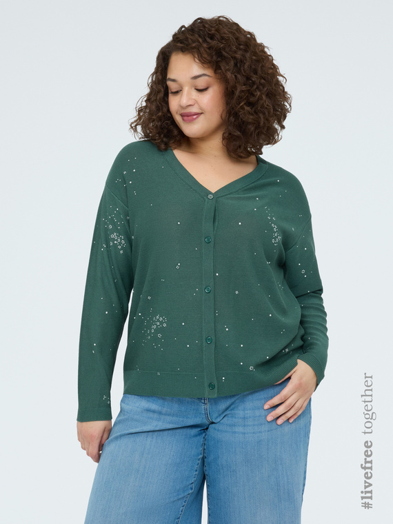 Cardigan mit leuchtenden Applikationen