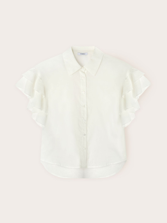 Shirt with ruffle sleeves