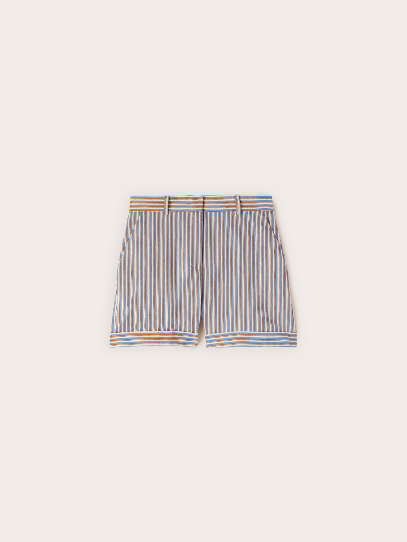 Striped cotton blend shorts image number 4