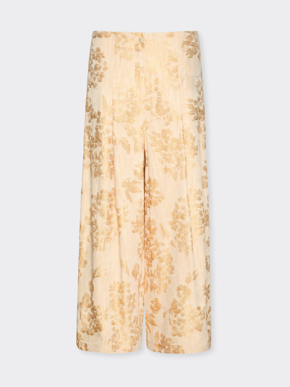 Cropped jacquard trousers