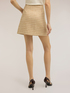 Pleated boucl&eacute; mini skirt with buttons image number 1